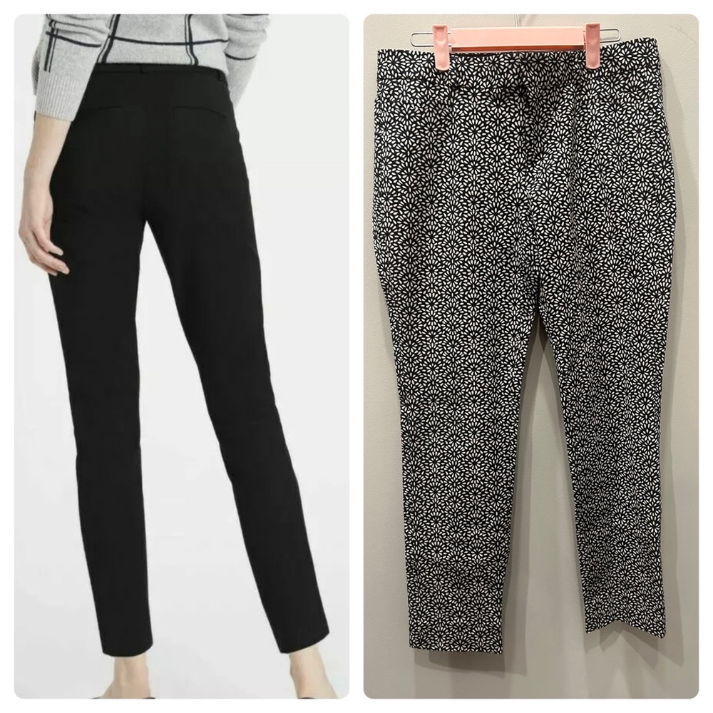 Banana Republic Sloan Cropped Slim Pant in Geometric Floral Pattern